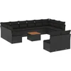 Image de vidaXL - 13-delige - Loungeset - met - kussens - poly - rattan - zwart