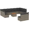 Image de vidaXL - 13-delige - Loungeset - met - kussens - poly - rattan - grijs