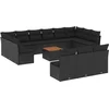 Image de vidaXL - 14-delige - Loungeset - met - kussens - poly - rattan - zwart