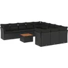 Image de vidaXL - 12-delige - Loungeset - met - kussens - poly - rattan - zwart