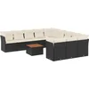 Image de vidaXL - 12-delige - Loungeset - met - kussens - poly - rattan - zwart