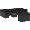 Image de vidaXL - 13-delige - Loungeset - met - kussens - poly - rattan - zwart