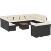 Image de vidaXL - 13-delige - Loungeset - met - kussens - poly - rattan - zwart