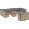 Image de vidaXL - 13-delige - Loungeset - met - kussens - poly - rattan - beige