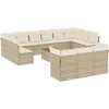 Image de vidaXL - 14-delige - Loungeset - met - kussens - poly - rattan - beige