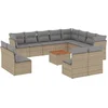 Image de vidaXL - 13-delige - Loungeset - met - kussens - poly - rattan - beige