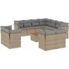 Image de vidaXL - 12-delige - Loungeset - met - kussens - poly - rattan - beige