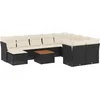 Image de vidaXL - 11-delige - Loungeset - met - kussens - poly - rattan - zwart