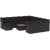 Image de vidaXL - 13-delige - Loungeset - met - kussens - poly - rattan - zwart