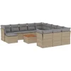 Image de vidaXL - 13-delige - Loungeset - met - kussens - poly - rattan - beige