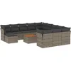 Image de vidaXL - 13-delige - Loungeset - met - kussens - poly - rattan - grijs