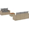 Image de vidaXL - 6-delige - Loungeset - met - kussens - poly - rattan - beige