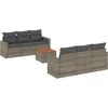 Image de vidaXL - 7-delige - Loungeset - met - kussens - poly - rattan - grijs