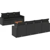 Image de vidaXL - 8-delige - Loungeset - met - kussens - poly - rattan - zwart