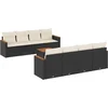 Image de vidaXL - 9-delige - Loungeset - met - kussens - poly - rattan - zwart