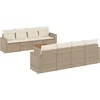 Image de vidaXL - 9-delige - Loungeset - met - kussens - poly - rattan - beige