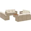 Image de vidaXL - 13-delige - Loungeset - met - kussens - poly - rattan - beige