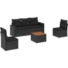 Image de vidaXL - 6-delige - Loungeset - met - kussens - poly - rattan - zwart