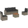 Image de vidaXL - 6-delige - Loungeset - met - kussens - poly - rattan - grijs