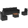 Image de vidaXL - 7-delige - Loungeset - met - kussens - poly - rattan - zwart