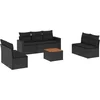 Image de vidaXL - 8-delige - Loungeset - met - kussens - poly - rattan - zwart