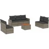 Image de vidaXL - 8-delige - Loungeset - met - kussens - poly - rattan - grijs