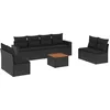 Image de vidaXL - 9-delige - Loungeset - met - kussens - poly - rattan - zwart