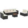 Image de vidaXL - 9-delige - Loungeset - met - kussens - poly - rattan - zwart