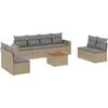 Image de vidaXL - 9-delige - Loungeset - met - kussens - poly - rattan - beige