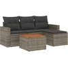 Image de vidaXL - 5-delige - Loungeset - met - kussens - poly - rattan - grijs