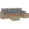 Image de vidaXL - 6-delige - Loungeset - met - kussens - poly - rattan - beige