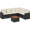 Image de vidaXL - 7-delige - Loungeset - met - kussens - poly - rattan - zwart