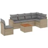 Image de vidaXL - 7-delige - Loungeset - met - kussens - poly - rattan - beige
