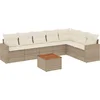 Image de vidaXL - 8-delige - Loungeset - met - kussens - poly - rattan - beige