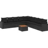 Image de vidaXL - 10-delige - Loungeset - met - kussens - poly - rattan - zwart