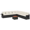 Image de vidaXL - 10-delige - Loungeset - met - kussens - poly - rattan - zwart