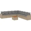 Image de vidaXL - 10-delige - Loungeset - met - kussens - poly - rattan - beige