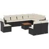 Image de vidaXL - 11-delige - Loungeset - met - kussens - poly - rattan - zwart