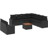 Image de vidaXL - 10-delige - Loungeset - met - kussens - poly - rattan - zwart