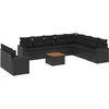 Image de vidaXL - 11-delige - Loungeset - met - kussens - poly - rattan - zwart