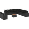 Image de vidaXL - 12-delige - Loungeset - met - kussens - poly - rattan - zwart