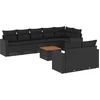 Image de vidaXL - 9-delige - Loungeset - met - kussens - poly - rattan - zwart