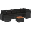 Image de vidaXL - 8-delige - Loungeset - met - kussens - poly - rattan - zwart