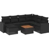 Image de vidaXL - 8-delige - Loungeset - met - kussens - poly - rattan - zwart