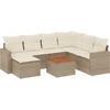 Image de vidaXL - 8-delige - Loungeset - met - kussens - poly - rattan - beige