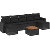 Image de vidaXL - 8-delige - Loungeset - met - kussens - poly - rattan - zwart