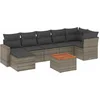Image de vidaXL - 8-delige - Loungeset - met - kussens - poly - rattan - grijs