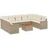 Image de vidaXL - 10-delige - Loungeset - met - kussens - poly - rattan - beige
