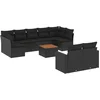 Image de vidaXL - 10-delige - Loungeset - met - kussens - poly - rattan - zwart