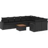 Image de vidaXL - 10-delige - Loungeset - met - kussens - poly - rattan - zwart